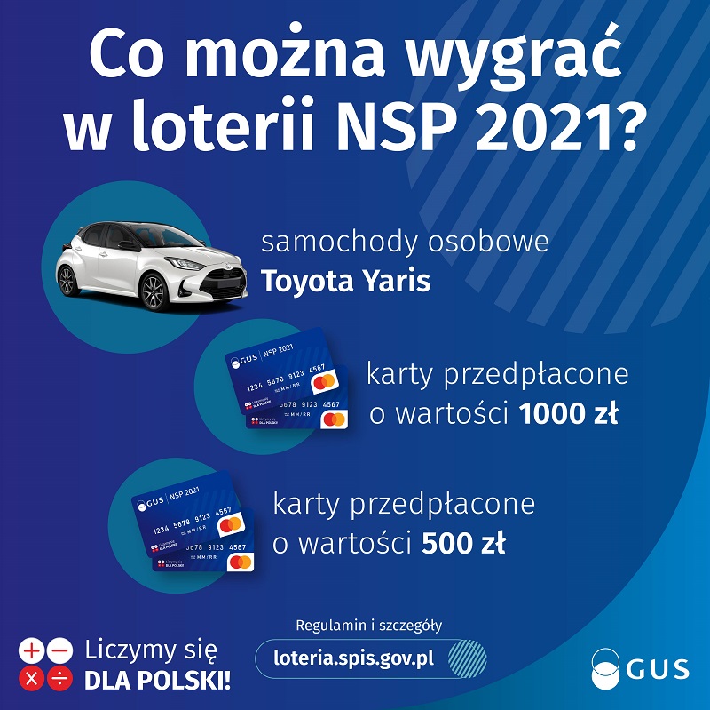 Granatowy Plakat loterii NSP 2021