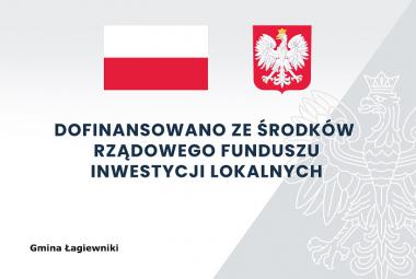 Plakat oficjalny Rządowego Funduszu Inwestycji Lokalnych Flaga Polski Godło Polski